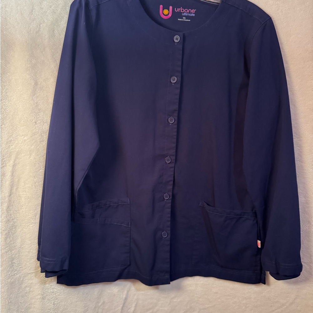 Urbane Deep Blue Button-Up Top